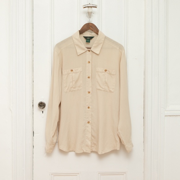 VINTAGE 100% SILK BLOUSE - Picture 1 of 3